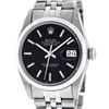 Image 1 : Rolex Mens Stainless Steel Black Index Datejust Wristwatch