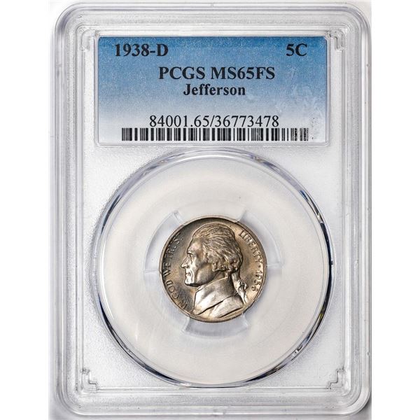 1938-D Jefferson Nickel Coin PCGS MS65FS