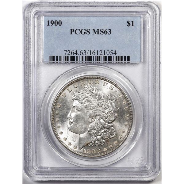 1900 $1 Morgan Silver Dollar Coin PCGS MS63