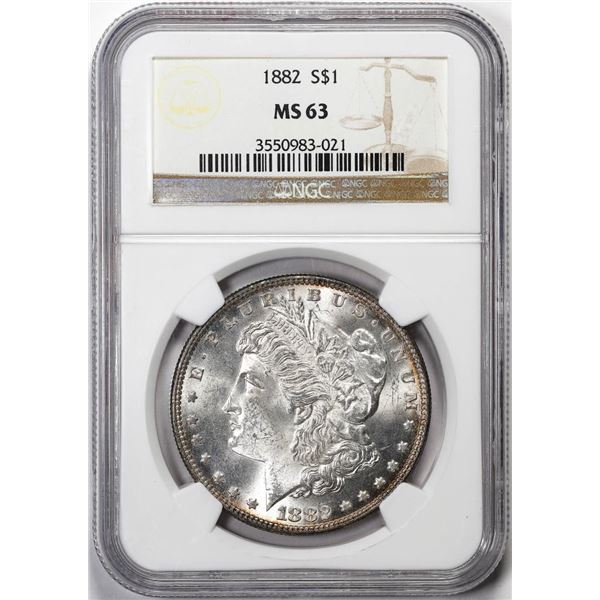 1882 $1 Morgan Silver Dollar Coin NGC MS63
