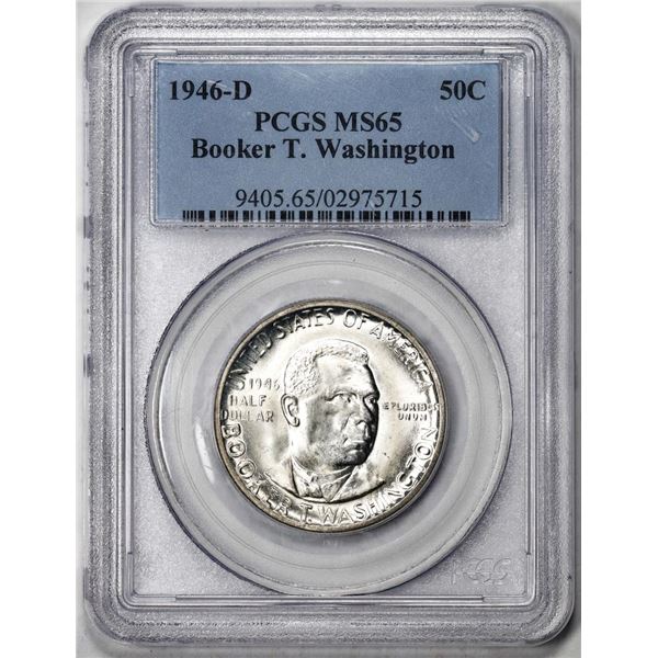 1946-D Booker T Washington Commemorative Half Dollar Coin PCGS MS65