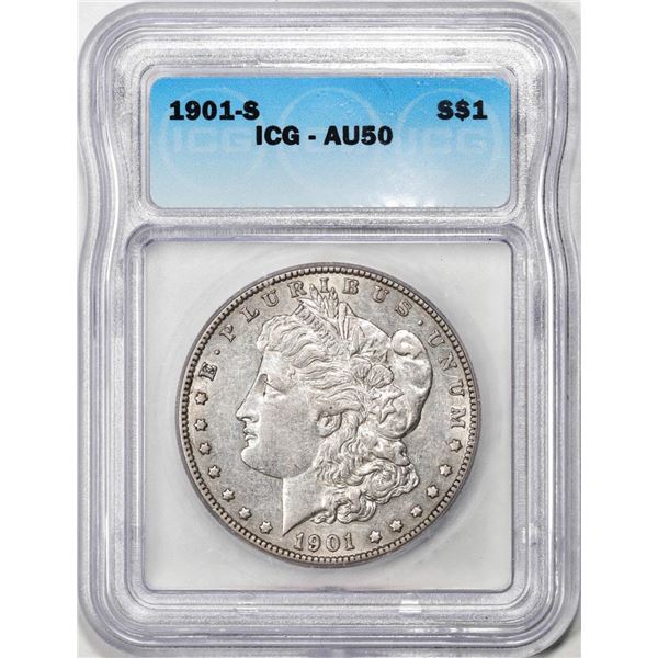 1901-S $1 Morgan Silver Dollar Coin ICG AU50