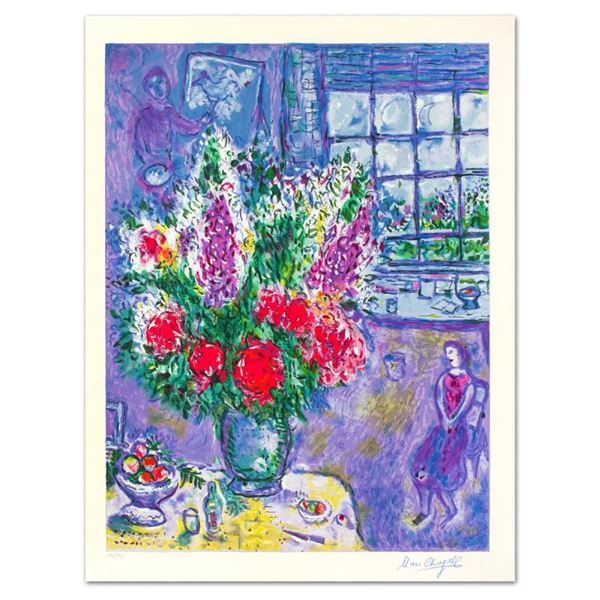 Chagall (1887-1985) "Autoportrait Avec Bouquet" Limited Edition Serigraph on Paper