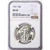 Image 1 : 1947 Walking Liberty Half Dollar Coin NGC MS64