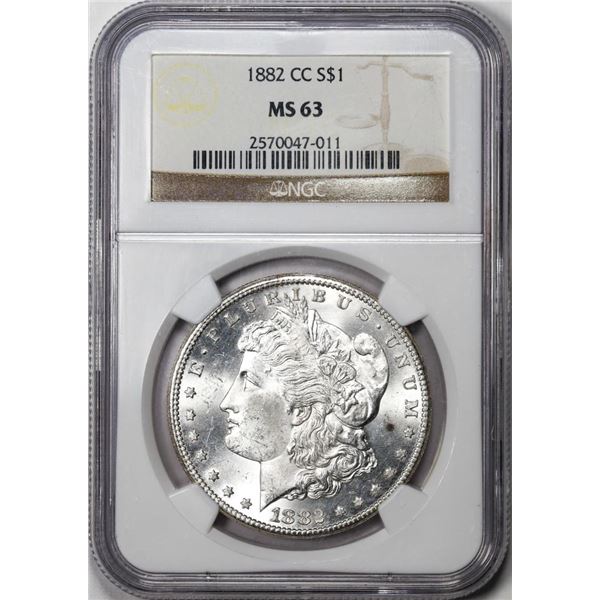 1882-CC $1 Morgan Silver Dollar Coin NGC MS63