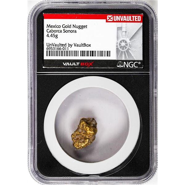 4.45 Gram Caborca Sonora Mexico Gold Nugget NGC Vaultbox Unvaulted