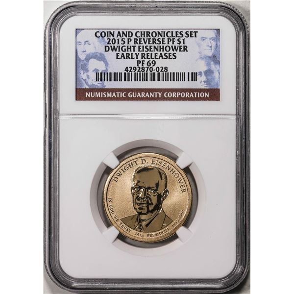2015-P $1 Reverse Proof Dwight Eisenhower Presidential Dollar Coin NGC PF69 ER
