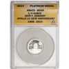 Image 1 : 2014 Proof 1/4 oz Platinum JFK Apollo 11 Anniversary Medal ANACS MS69