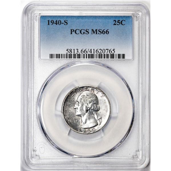 1940-S Washington Quarter Coin PCGS MS66