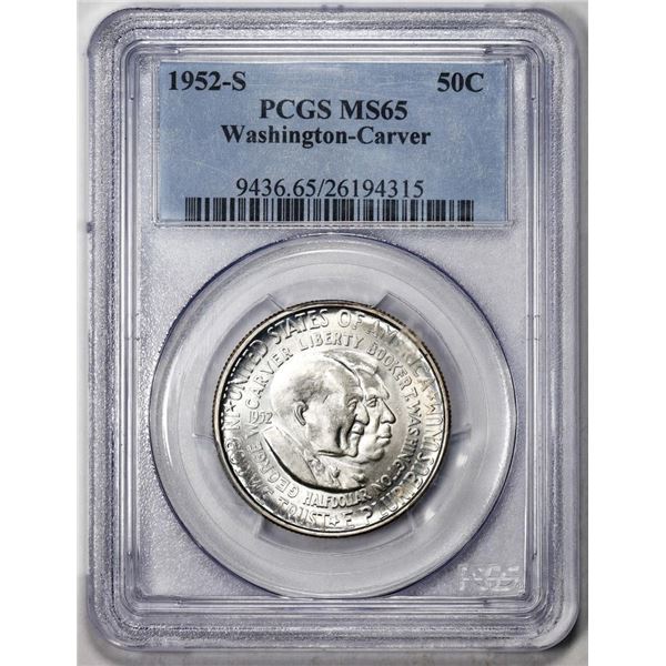 1952-S Washington-Carver Commemorative Half Dollar Coin PCGS MS65