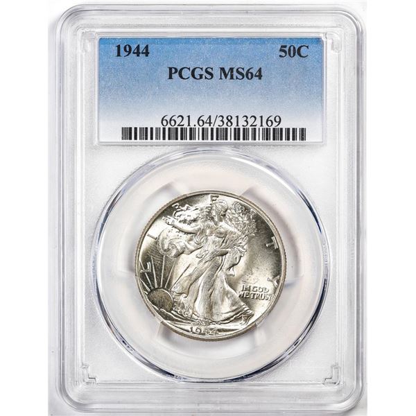 1944 Walking Liberty Half Dollar Coin PCGS MS64