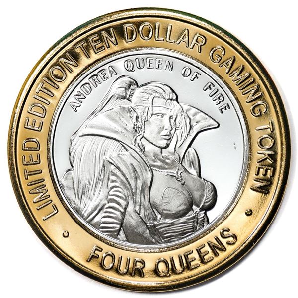 .999 Silver Four Queens Casino Hotel Las Vegas $10 Limited Edition Gaming Token