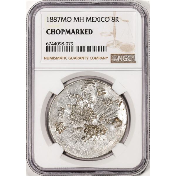 1887MO MH Mexico 8 Reales Silver Coin NGC Chopmarked