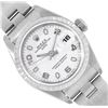 Image 1 : Rolex Ladies Stainless Steel White Arabic Index Date Wristwatch With Rolex Box