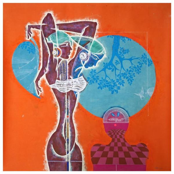 Lu Hong "Apollo & Daphne" Original Mixed Media on Paper