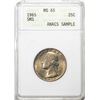 Image 1 : 1965 SMS Washington Quarter Coin ANACS MS65 Sample Slab Old Soap Box Holder