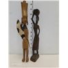 Image 1 : Set of 2 Tall Thin Wooden African Statues