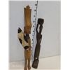 Image 2 : Set of 2 Tall Thin Wooden African Statues