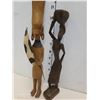 Image 3 : Set of 2 Tall Thin Wooden African Statues