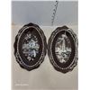 Image 1 : Set of 2 Decorative Mother of Pearl Inlay Trays (background seems to have a gold vein randomly runni