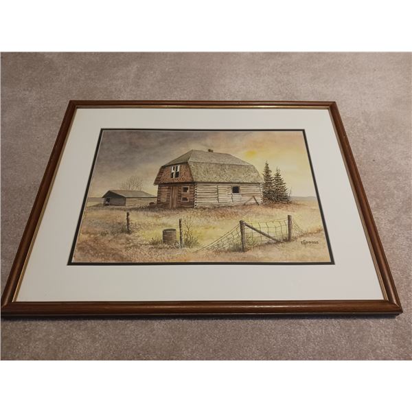 Framed Picture Of Barn By Ecummins 25"L 20"W *Measurement Is Approximate*