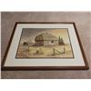 Image 1 : Framed Picture Of Barn By Ecummins 25"L 20"W *Measurement Is Approximate*