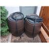 Image 1 : Two Water Barrels 24"D 32"H With Top Screens *Measurement Is Approximate*