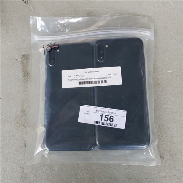 3 Samsung galaxy A11 and Samsung galaxy A12 phones