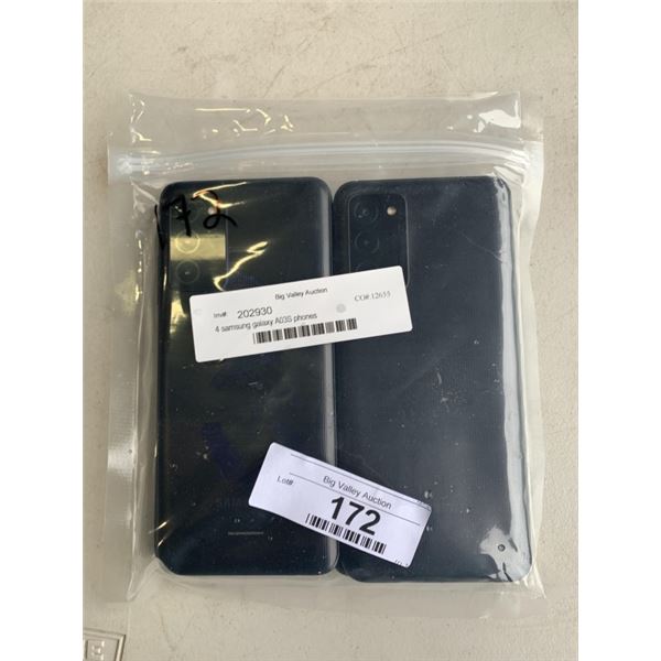 4 samsung galaxy A03S phones