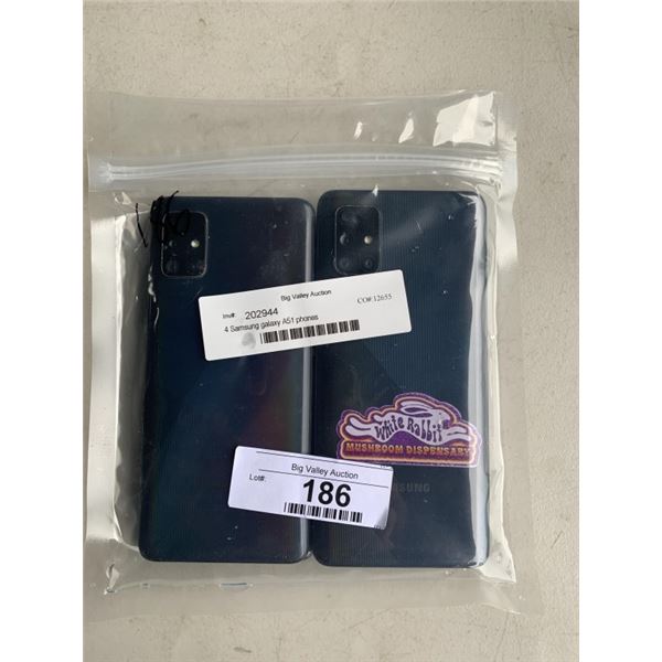 4 Samsung galaxy A51 phones