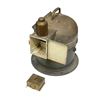 Image 2 : Antique Ontario Hughes Owens Co brass ship binnacle w/ compass & oil lamp (10in tall x 11in length)