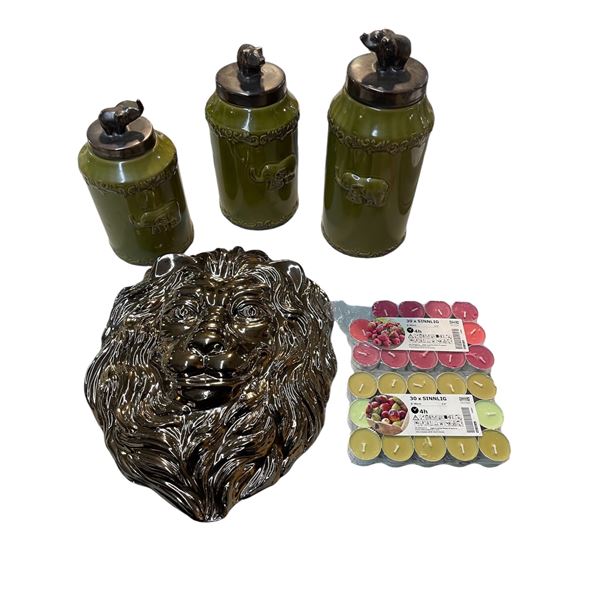 Group of decorative items & candles