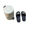 Image 3 : 3pc rolling side tables with Adidas slip-ons & dustbin