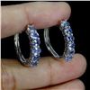 Image 2 : Natural Untreated Violet-Blue Tanzanite Earrings in 14k Gold Plated 925 Sterling Silver â€[