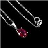 Image 2 : African Oval Cut Heated Red Ruby (8x6 mm) Necklace in 14k Gold Plated 925 Sterling Silver â[x=#8364/