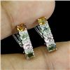 Image 2 : Natural Untreated Oval Cut Tourmaline Earrings in 14k Gold Plated 925 Sterling Silver â€[x=