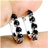 Image 2 : Very, Very, Very Rare Black (Dark Blue) Sapphire Earrings in 14k Gold Plated 925 Sterling Silver â[x