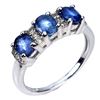 Image 2 : Nice Oval Cut Blue Sapphire And White Topaz Ring in 14k Gold Plated 925 Sterling Silver â€[