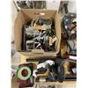 Image 2 : Large group of misc - includes tools / lamps / leveler / welding helmet / extension cords etc