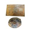 Image 1 : Vintage Reading & Bates Tulsa Oklahoma Offshore Drilling Company metal plate w/ red mountain renegad
