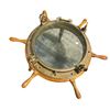 Image 3 : Vintage Nautical wood ship Porthole table - approx 33" x 23" H