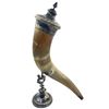 Image 1 : Drinking horn w/ stand (appears to be silver) - approx 22in tall
