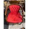 Image 2 : Vintage Red velvet accent chair - approx 29in tall