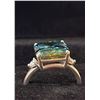 Image 2 : 7.10 CT DARK GREEN RECTANGULAR SHAPED MOISSANITE SET IN STERLING SILVER WITH 2 ROUND CUT MOISSANITE