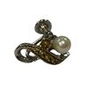 Image 1 : Single silver-plated earring w/an imitation pear & pink crystals