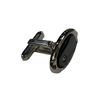 Image 1 : Single silver-plated cuff links w/black Onyx tables