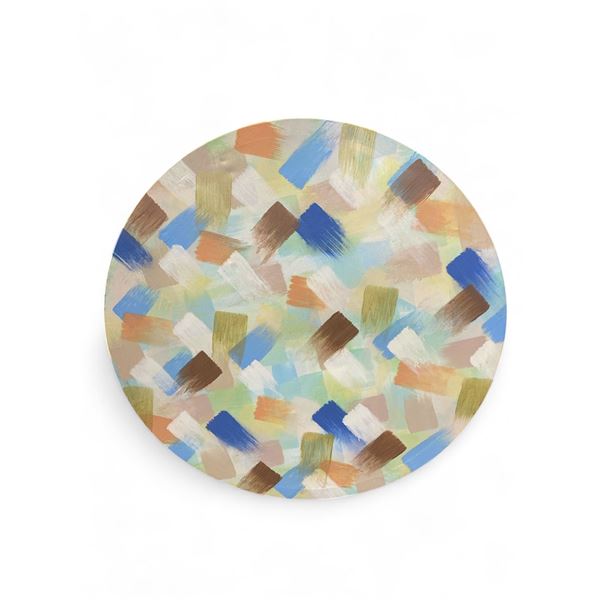 Round abstract painting on canvas - approx 53in