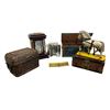 Image 1 : Group of assorted vintage collectible items - includes Heritage Mint Ltd. desk clock / German wooden