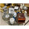 Image 1 : Group of assorted vintage items - includes Candle JCR357 AM/FM radio / Japanese Lacquered trinket bo