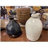 Image 2 : Group of 4 - includes Seal Inuit soapstone carving / wood mortar / black glazed wine bottle etc